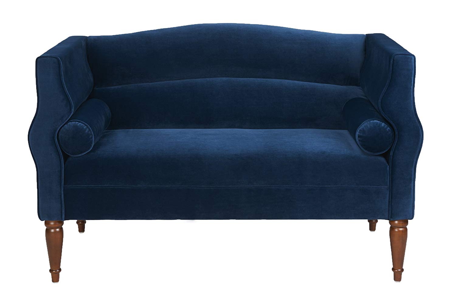 navy blue loveseat amazon.com: jennifer taylor home joanna collection contemporary velvet  upholstered loveseat with 2 PAYMCRB