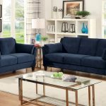 navy blue loveseat ysabel contemporary style navy blue flannelette sofa u0026 loveseat set FGAKMWJ