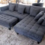 new modern couches amazon.com - 3pc new modern dark grey microfiber sectional sofa chaise  ottoman MZHVUEQ