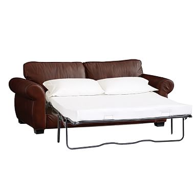 pearce leather sleeper sofa, down blend wrapped cushions, leather signature  espresso ... XFEBRWL