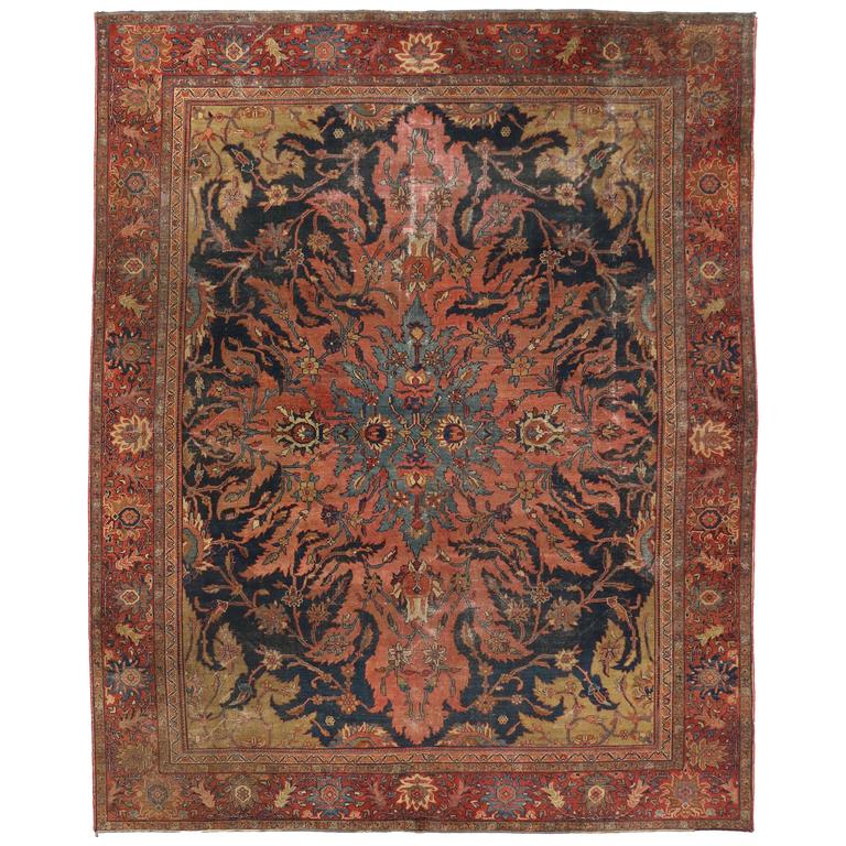 Persian area rugs antique farahan rug with modern industrial style, persian area rug for sale REJCPIA