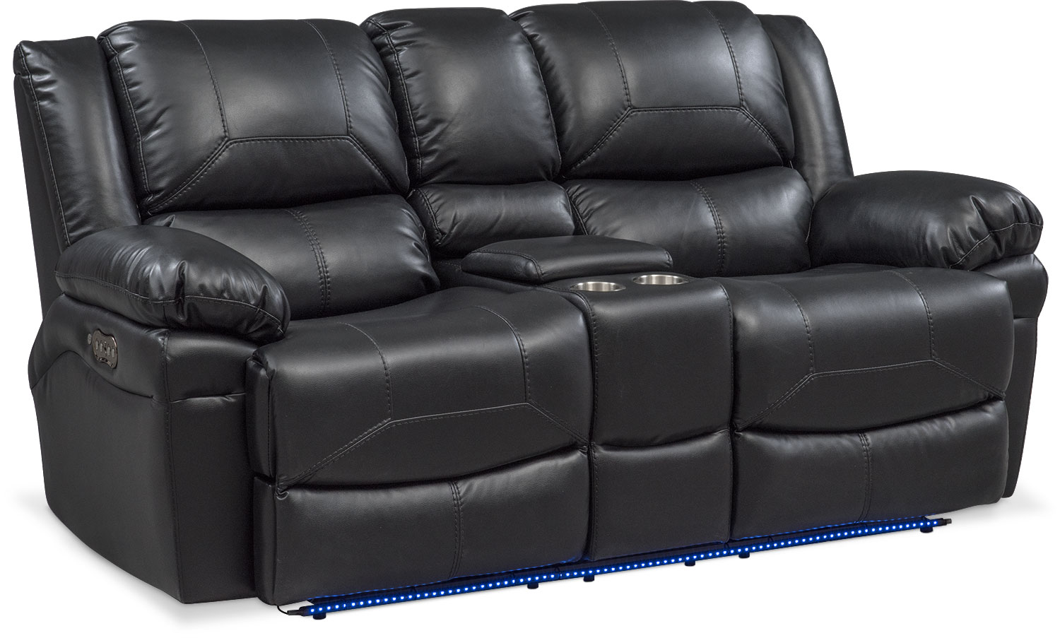 power loveseat living room furniture - monza dual power reclining loveseat with console - DVECUTL