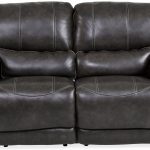 power loveseat stampede leather power reclining loveseat - charcoal st:422615 JUGBMJH