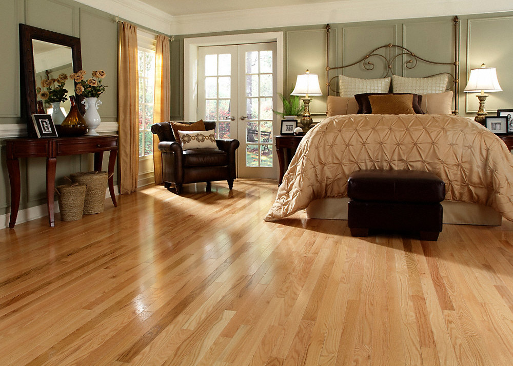 Red oak hardwood flooring is durable and
  beautiful