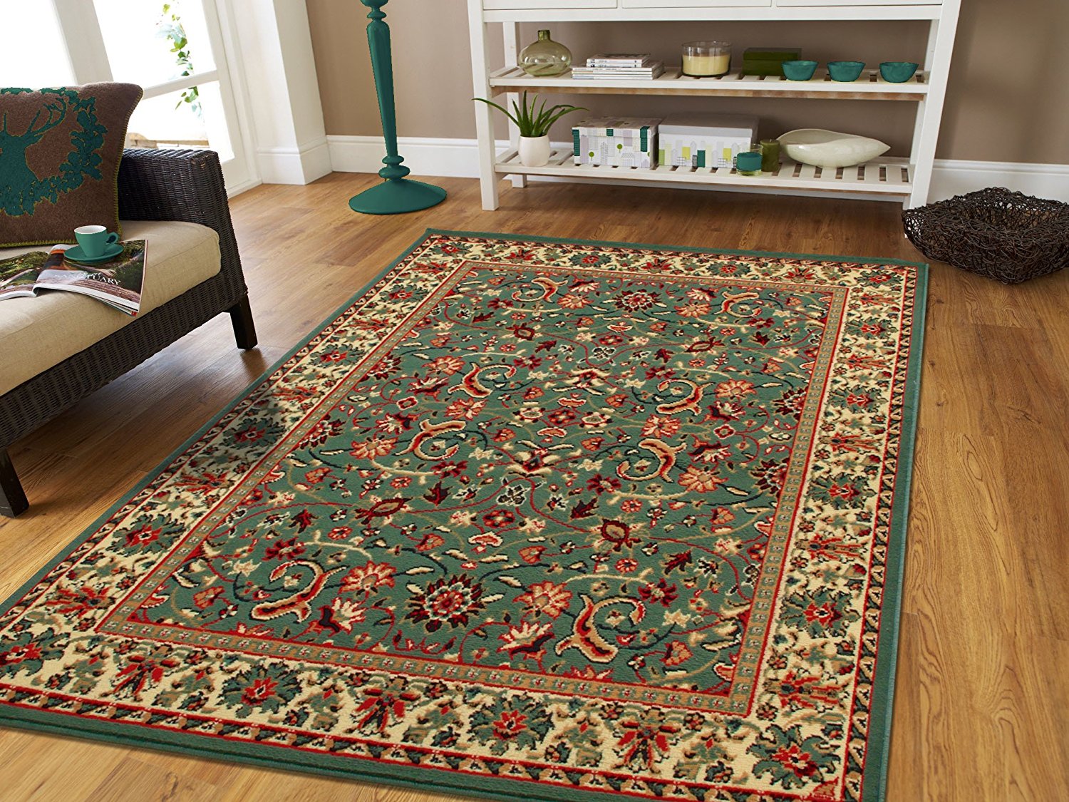 Rug clearance amazon.com: large area rug oriental carpet 8x11 living room rugs 8x10 green EHZQMFH