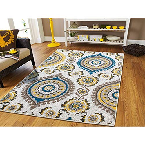Rug clearance ... rugs for living room large area rugs blue gray cream modern flowers HZIGREG
