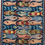 school of fish wool hooked rugs HYDIBBG