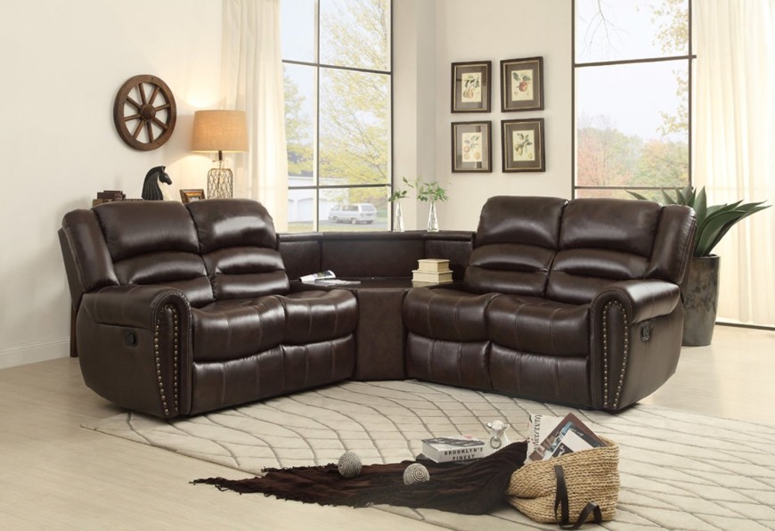 sectional reclining sofa 3 piece bonded leather sectional reclining nail head accent sofa JFOUCVG