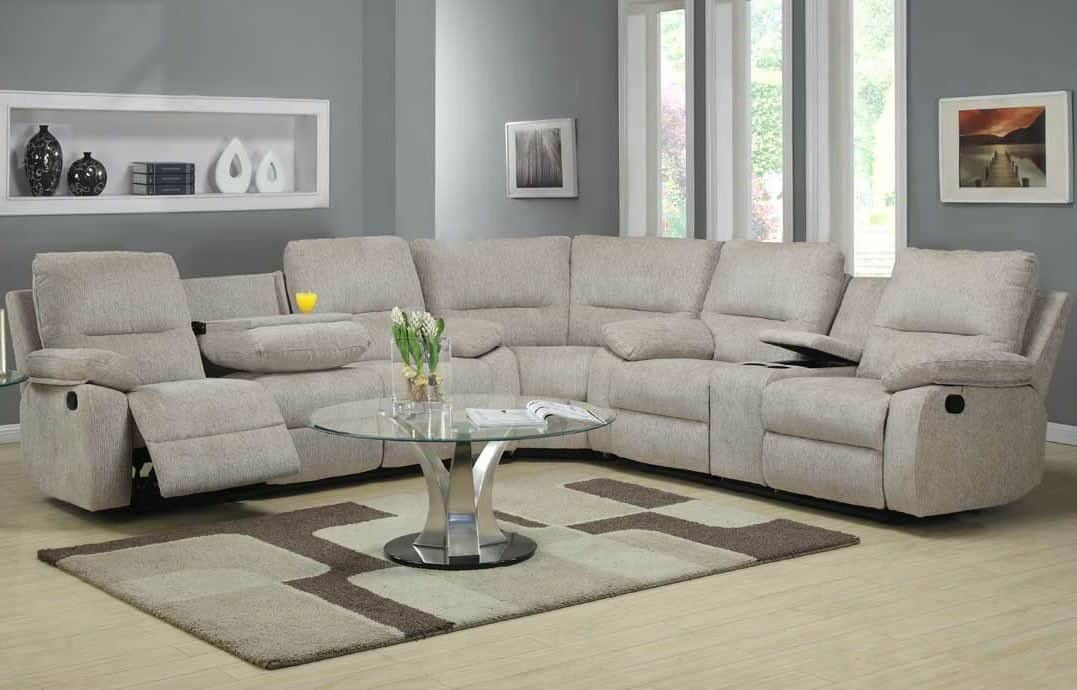 sectional reclining sofa living room with sectional recliner sofa and glass top coffee table : IOOJJJE