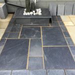 slate flooring geometric slate paving with a slate water feature BEOUUZJ