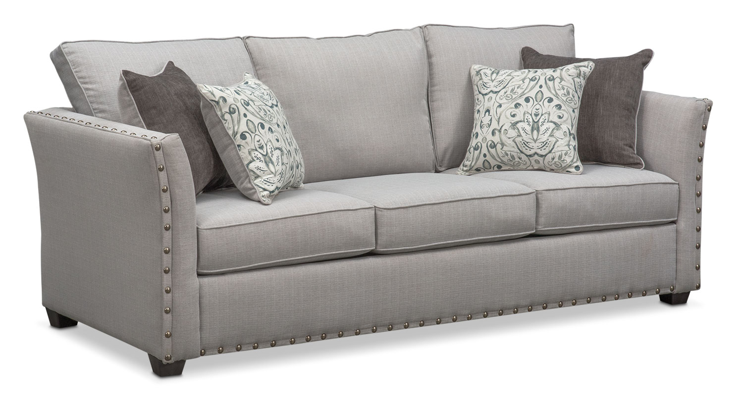 sleep sofa mckenna queen innerspring sleeper sofa - pewter DQXWWSA