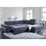 sleeper sectional sofa furniture of america alina contemporary 2-piece chenille convertible sleeper  sectional with ottoman QHUQNYM