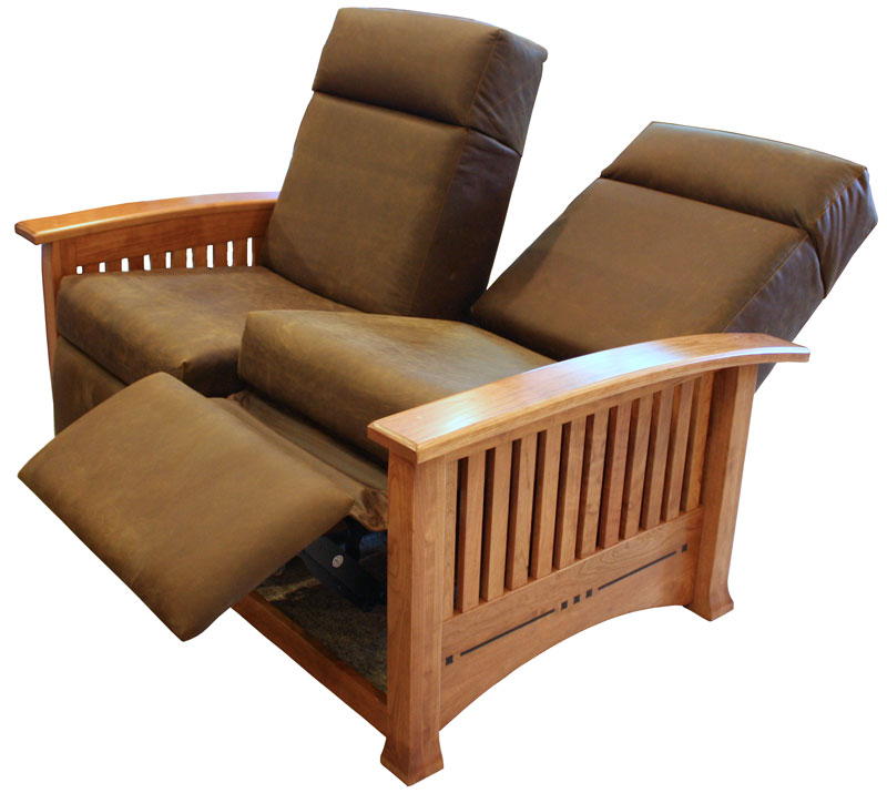 small reclining loveseat modern reclining loveseat also wooden mission design and brown leather  material TEDUENN