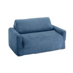 small sofa bed fun furnishings sofa sleeper, blue micro suede PCYNWXS