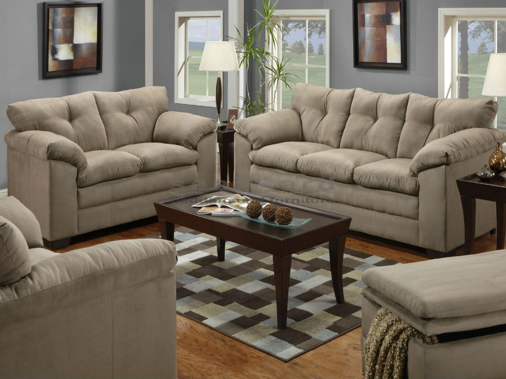 sofa and loveseat set casual yet sophisticated the luna mineral microfiber sofa and loveseat ,  including GHXUOSK