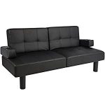 sofa bed couch best choice products leather faux fold down futon lounge convertible sofa  bed RHXXGPU
