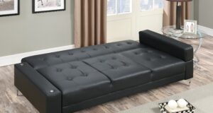 sofa convertible bed f6830 black convertible sofa bed by poundex IQXOFDL