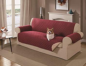 sofa covers amazon.com : mason reversible sofa cover, red : pet supplies GRMXUIS