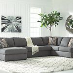 sofa for living room ... large jayceon 3-piece sectional, steel, rollover FIVTFDQ