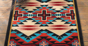 southwest rugs rustic cross blue southwestern rug - 4 x 5 CDEMHKO