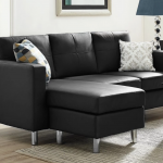 space saving black sectional sofa for small spaces AQVRSHL