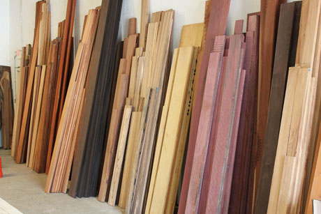 stacks of exotic hardwood lumber NJVJSQB
