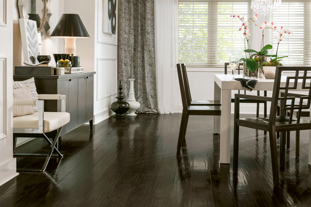 Give your house a rustic look, use dark
wood flooring