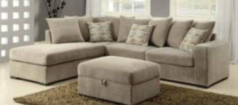 taupe microfiber sectional sofa by coaster - 50044 QAGOYCO