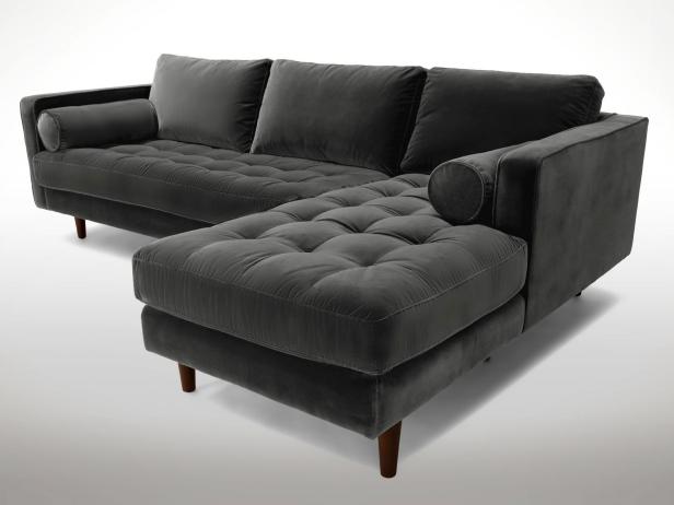 velvet sofa 2. gray tufted sectional XBWRTHU