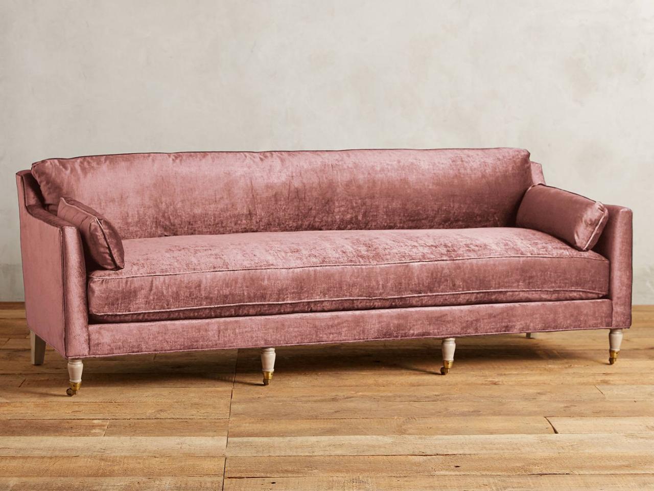 velvet sofa dusty rose sofa CNENYVX