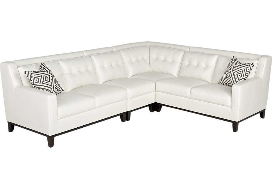 White leather sofa reina point white leather 4 pc sectional IJMBVJB