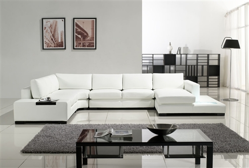 white sectional sofa alternative views: XIKNBZP