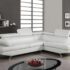 white sectional sofa u9782 sectional sofa in white bonded leather by global ZDIOUCH