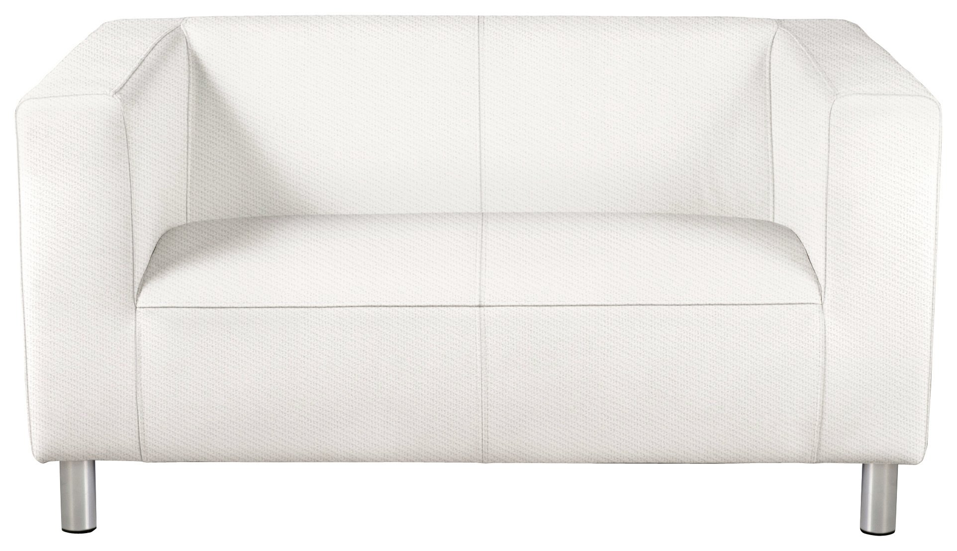 white sofa home moda compact 2 seater fabric sofa - white VQBXNNI