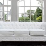 white sofas amazon.com: tufted scroll arm bonded leather sofa: kitchen u0026 dining LFGLBGV