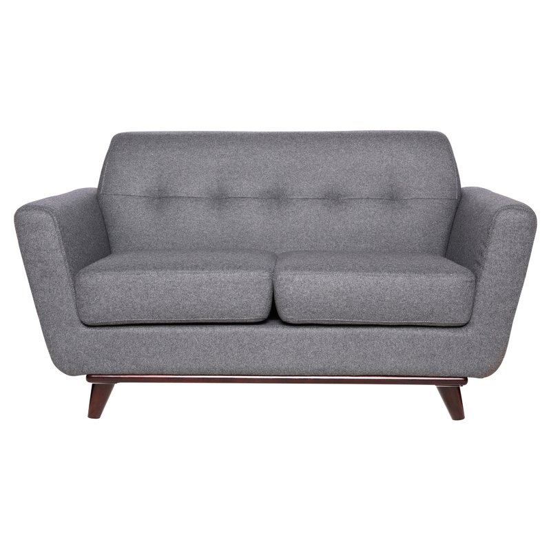 white tufted loveseat bureen modern tufted loveseat RFRYQUN