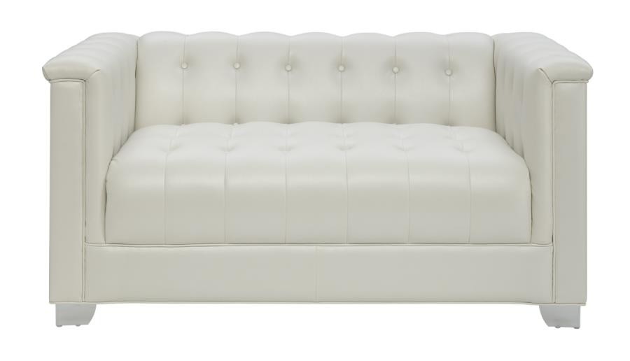 white tufted loveseat chaviano WGZRZGL