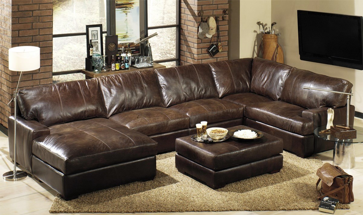 wonderful leather sectional sofa OHULXUN