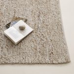 wool rugs mini pebble wool jute rug - natural/ivory | west elm KHPUDIL