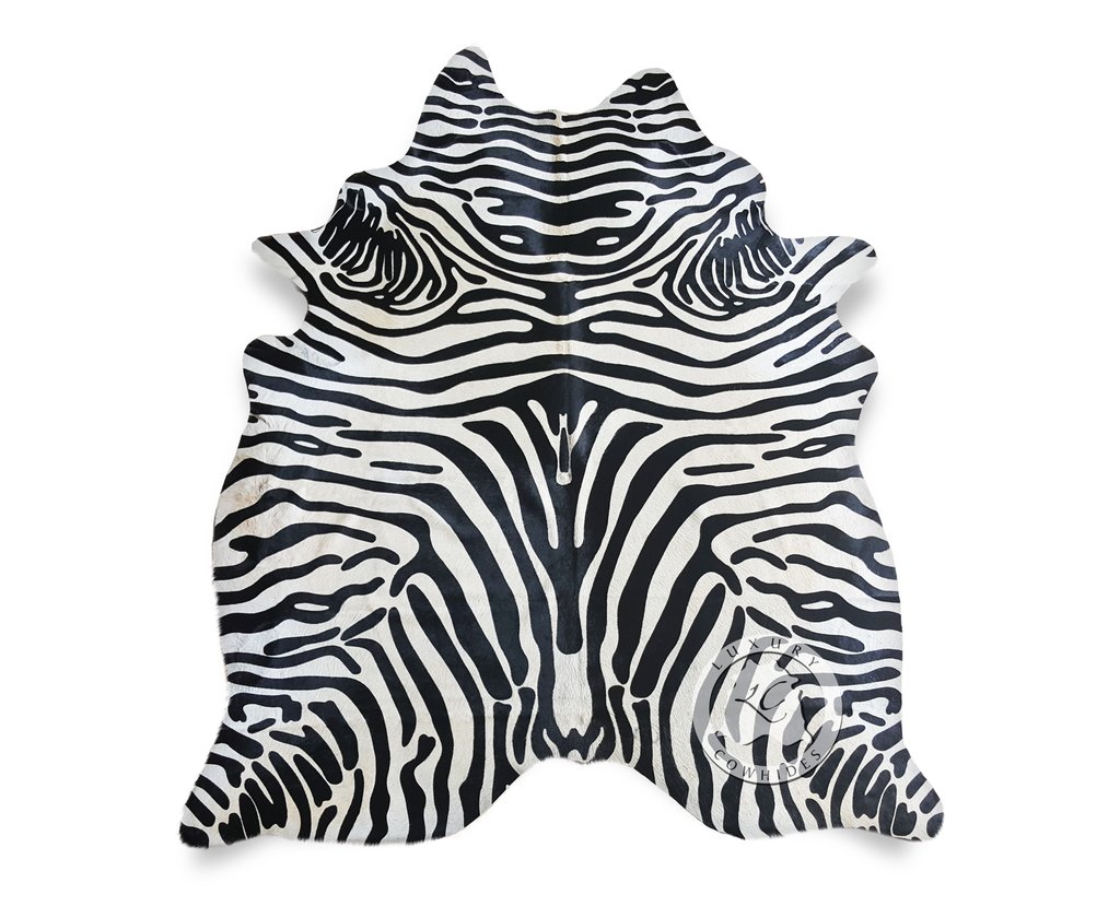 zebra rug zebra black stripes on off white cowhide rug - luxury cowhides NAIALYT