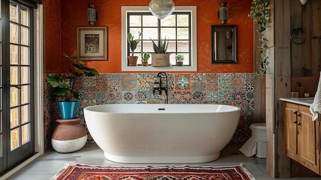 Artistic tiles featuring bold colors ⁤in ⁤your eclectic ‌bathroom