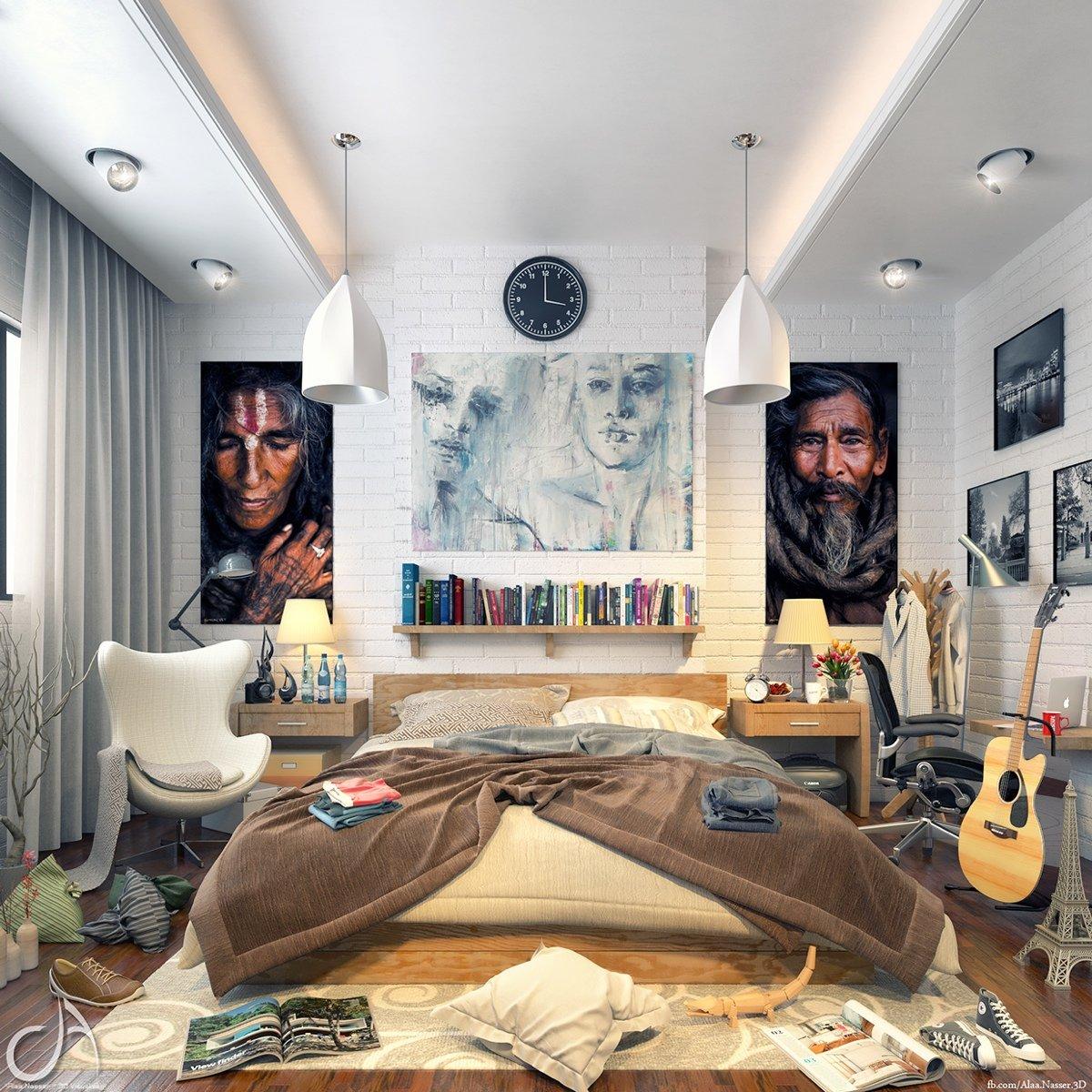 Artistic Bedroom: ⁤Showcase creativity through ‍bold ‍murals and unique artwork