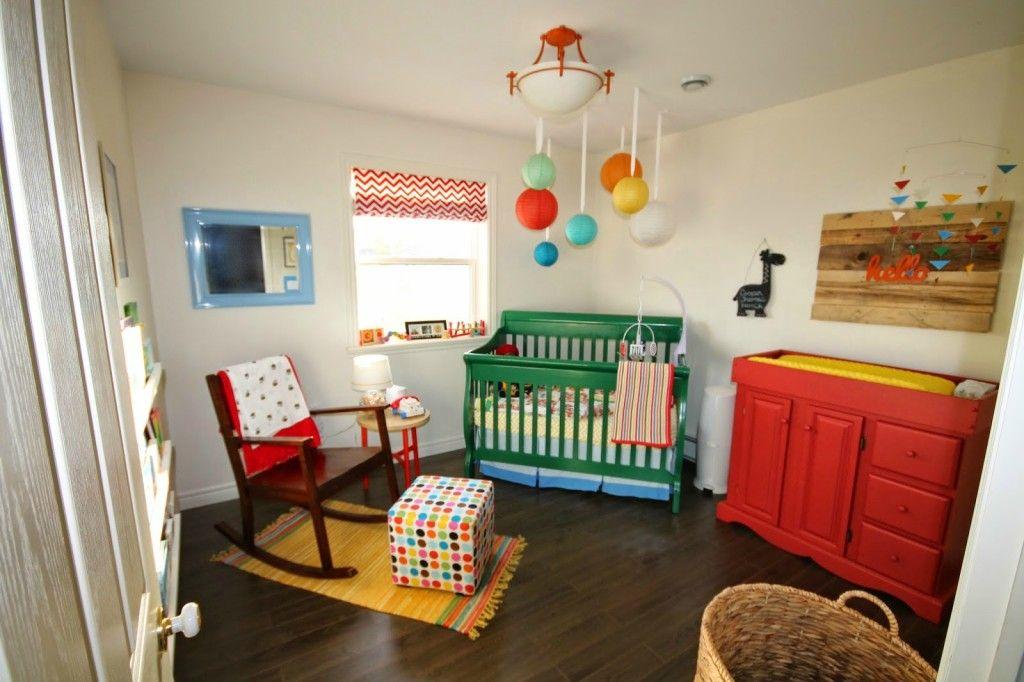 Bright primary colors stimulate creativity in a boy nursery environment