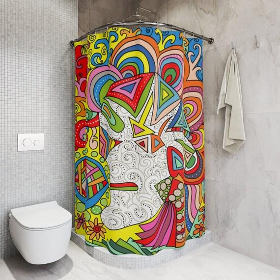 A quirky‌ shower‌ curtain ​for a playful touch ⁢in your eclectic ⁣bathroom