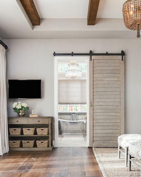 Barn doors offer unique entryways in farmhouse⁢ bathrooms