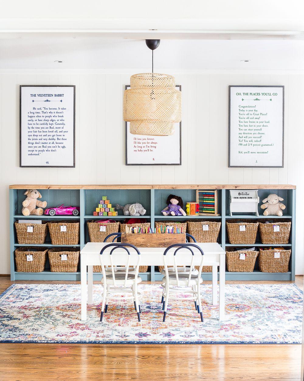 Stylish storage solutions organize toys in a practical boy nursery