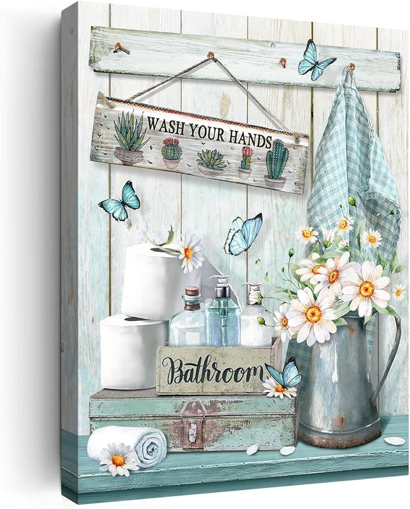 Charming⁤ artwork personalizes farmhouse bathrooms