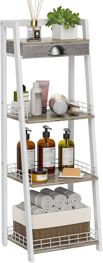 Incorporate a ladder shelf for stylish farmhouse ⁣bathroom organization