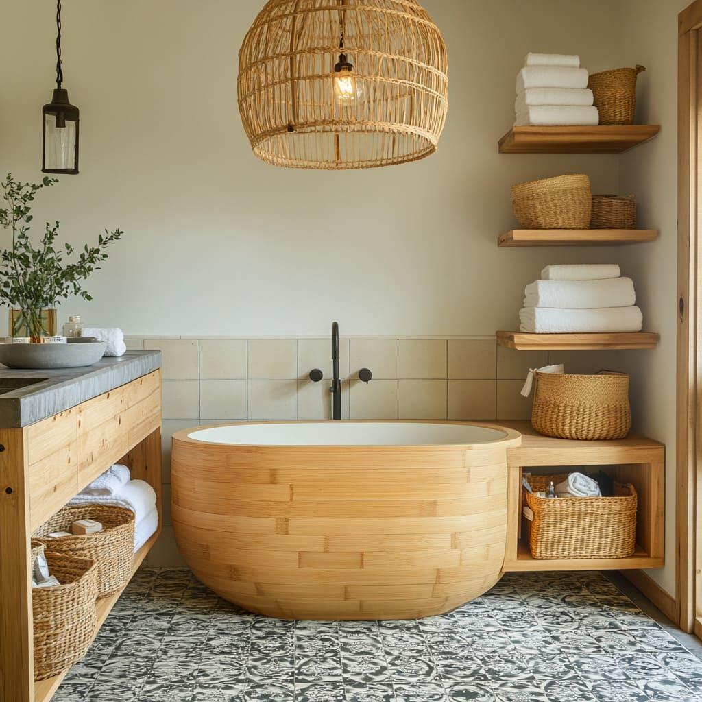 Warm lighting creates ‍a serene atmosphere in Farmhouse ‍Bathrooms