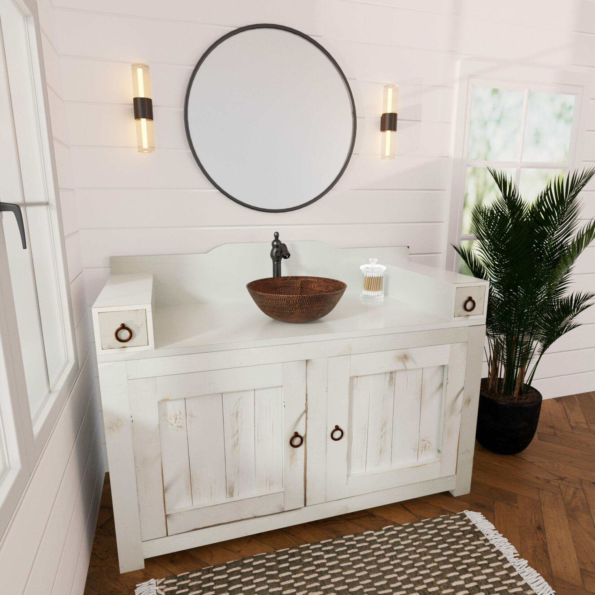 Select a farmhouse-inspired ‌vanity ⁤with distressed finishes ‍for authenticity